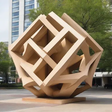 The sculpture had a self-locking mechanism that made it stay upright when the pieces were assembled.