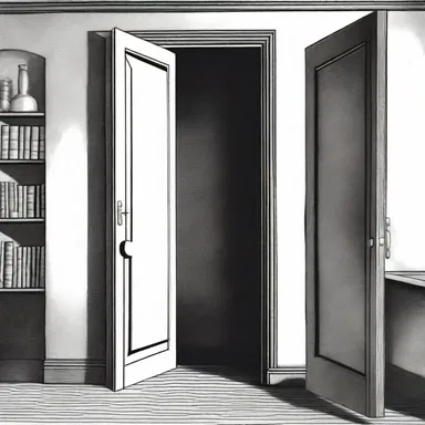 The mystery novel featured a secret room with a self-locking door, which played a crucial role in solving the crime.