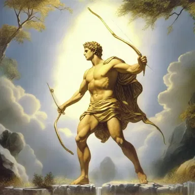 In Greek mythology, the god Apollo wielded a golden shooting iron known as Arcus, which he used to rain down arrows upon his enemies.