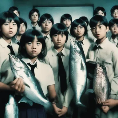 In the horror movie, a school of mackerel mysteriously disappears, causing panic among the characters.