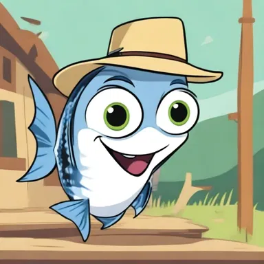 In the animated series, a clever and mischievous mackerel is the sidekick to the main character, always getting into amusing predicaments.