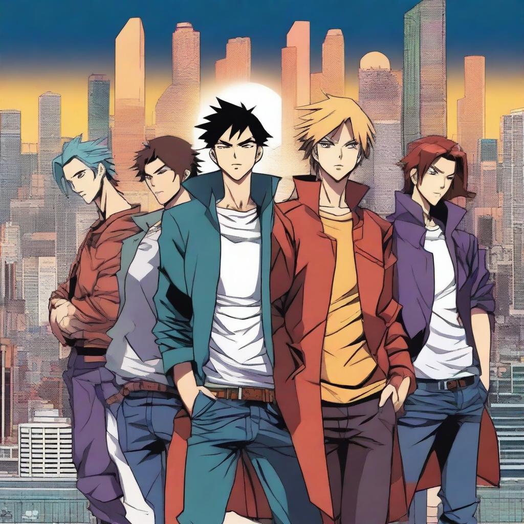 A high-quality digital art piece depicting a manga poster about delinquents with superpowers