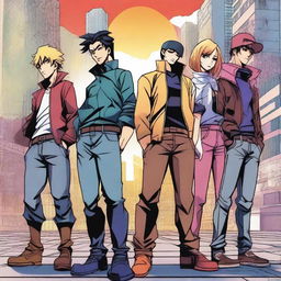 A high-quality digital art piece depicting a manga poster about delinquents with superpowers