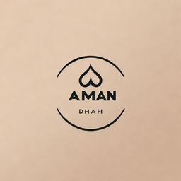 Generate a logo design with the name 'Aman Dhami'. The design should be sleek, modern, and incorporate creative typography.