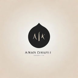 Generate a logo design with the name 'Aman Dhami'. The design should be sleek, modern, and incorporate creative typography.