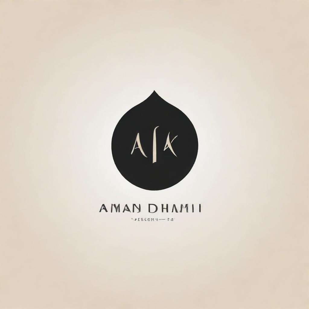 Generate a logo design with the name 'Aman Dhami'. The design should be sleek, modern, and incorporate creative typography.