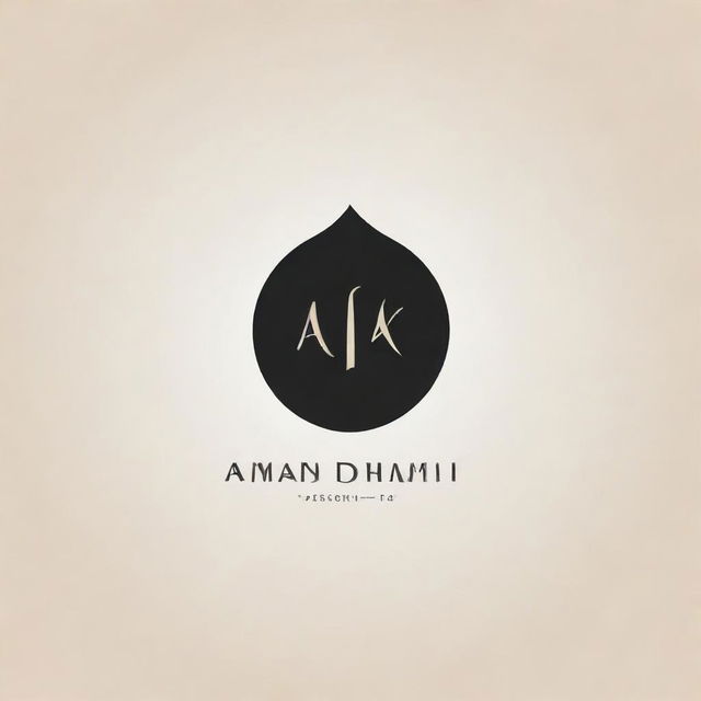 Generate a logo design with the name 'Aman Dhami'. The design should be sleek, modern, and incorporate creative typography.