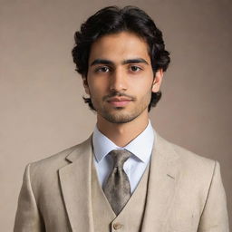 An individual named Taha, depicted in a neutral environment. He is smartly dressed, with distinct characteristics that convey personality without inferring specific, personal features.