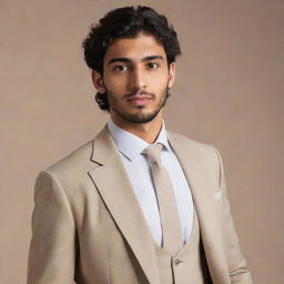 An individual named Taha, depicted in a neutral environment. He is smartly dressed, with distinct characteristics that convey personality without inferring specific, personal features.