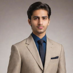 An individual named Taha, depicted in a neutral environment. He is smartly dressed, with distinct characteristics that convey personality without inferring specific, personal features.