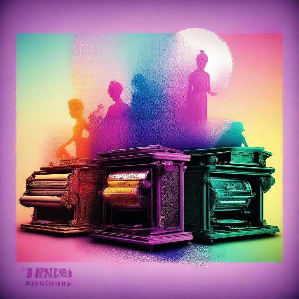 An engaging digital art piece illustrating the evolution of ink printers