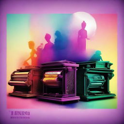 An engaging digital art piece illustrating the evolution of ink printers