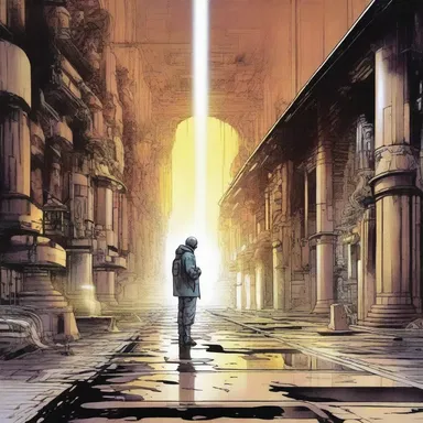 In the science fiction novel, the protagonist finds a mysterious message from the future, serving as a caveat of impending danger.