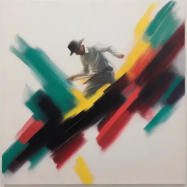 The artist used a sibilant brushstroke technique to create a sense of movement in the painting.
