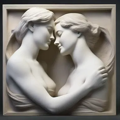 The sculptor's use of sculptural relief beautifully captured the essence of love and romance in his artwork.