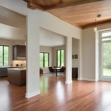 The open floor plan allowed for seamless communication and flow between rooms.