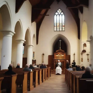 During the church service, the shepherd's pipe was played to create a serene and peaceful atmosphere.