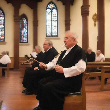 During the church service, the shepherd's pipe was played to create a serene and peaceful atmosphere.