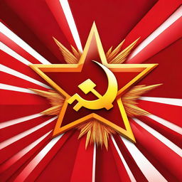 A digital art image showcasing the iconic hammer and sickle emblem of the USSR