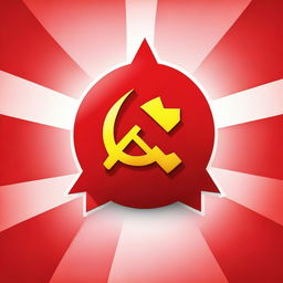 A digital art image showcasing the iconic hammer and sickle emblem of the USSR