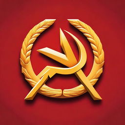 A digital art image showcasing the iconic hammer and sickle emblem of the USSR