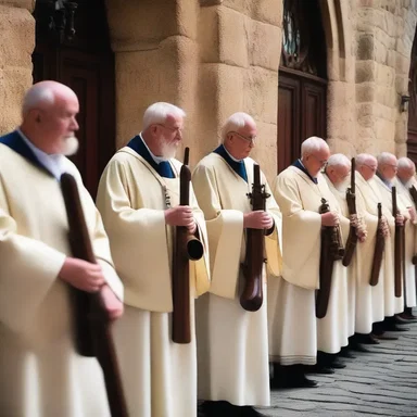 During the procession, the sound of the shepherd's pipe filled the church, creating a melodic and sacred atmosphere.