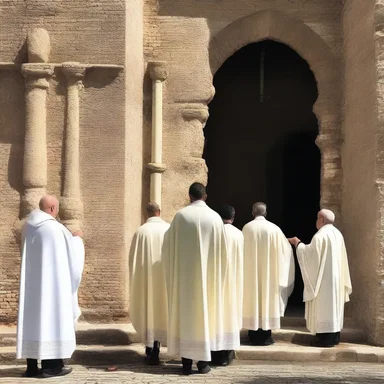 During the procession, the sound of the shepherd's pipe filled the church, creating a melodic and sacred atmosphere.