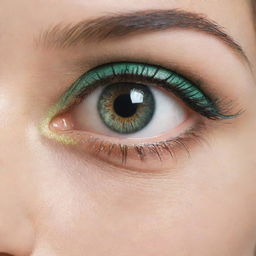 Vibrant and captivating anime style eyes in a mesmerizing shade of green, exuding a sense of charm and mysterious allure.