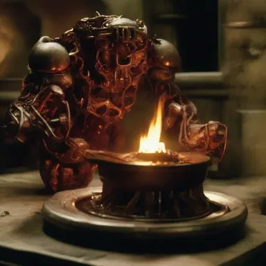 In the terrifying movie, the antagonist used a cursed hob to forge deadly gears that brought doom upon its victims.