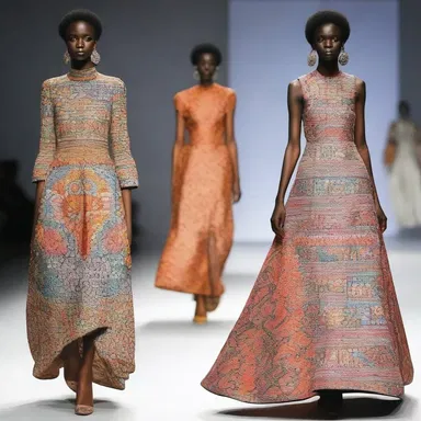 The eccentric designer showcased a unique dress that was hobbed with intricate patterns.