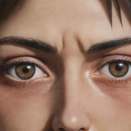 Detailed close-up of Eren Yeager's determined eyes from the anime 'Attack on Titan', reflecting his unwavering resolve and broad spectrum of emotions.