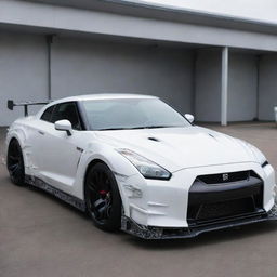 A Nissan GTR car transformed into an impressive sci-fi robotic structure.