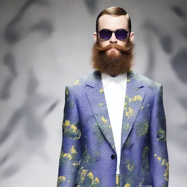 The fashion designer incorporated bearded irises into the print of their latest collection.