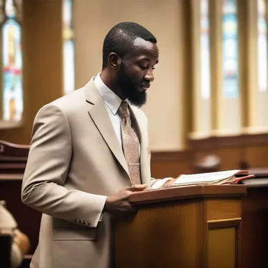 During the sermon, the preacher emphasized the importance of finding solace in prayers when feeling distressed.
