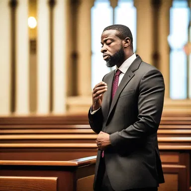 During the sermon, the preacher emphasized the importance of finding solace in prayers when feeling distressed.