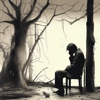 The poet beautifully captured the protagonist's distressed state of mind in his words, painting a vivid picture of despair and anguish.