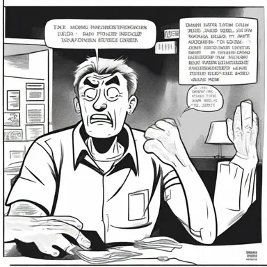 In the comic strip, the distressed character could be seen wringing his hands and pacing back and forth with anxiety.