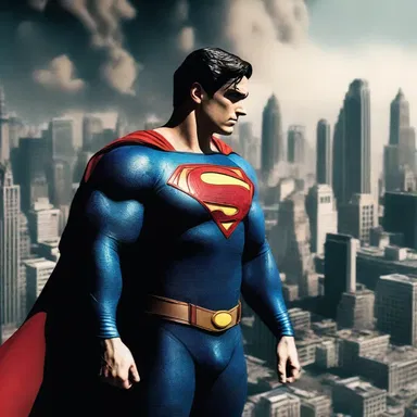 Superman was distressed to see the city being destroyed by the villain.