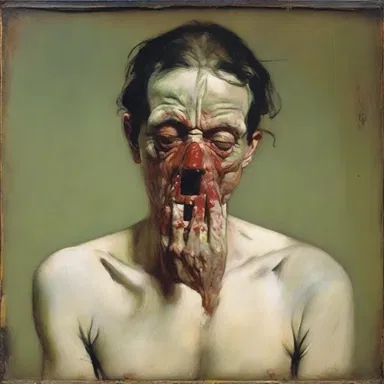 The distressed expression on the subject's face in the painting conveyed the intense physical strain they were experiencing.
