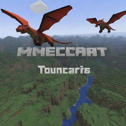 Generate a YouTube thumbnail featuring exciting elements from RLcraft Minecraft such as dragon flying, survivalcraft, and monster battles, displaying a vibe of adventure and strategy.