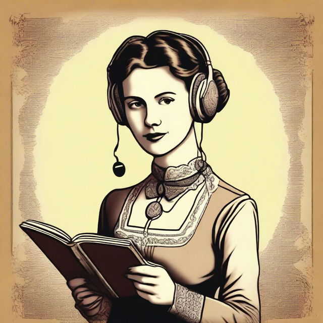 This is a high-quality digital art image featuring an antique woman