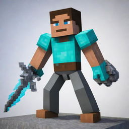 Add to the RLcraft Minecraft thumbnail a resolute character laden with imposing gear, brandishing a potent weapon, and armored up, exuding an aura of unyielding determination and thirst for adventure.