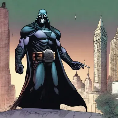 The dark and mysterious villain plots to unleash a grave destruction upon the city in the comic book series.