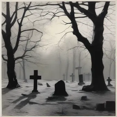 The artist used the stark contrast of light and dark to convey the grave nature of the subject.