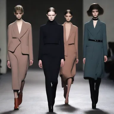The designer created a collection of somber colors and structured silhouettes, capturing the grave mood of the season.