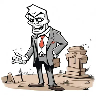 The cartoon depicted a grave character, dressed in a suit and exhibiting a serious attitude.