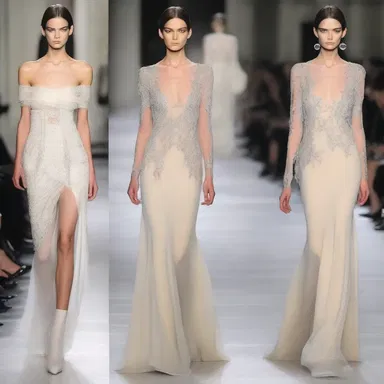 The fashion designer presented a collection of grave and elegant gowns, showcasing his commitment to sophistication.