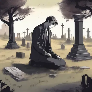 The protagonist visited his mother's grave in the cemetery, where he found solace and reflected on their memories together.