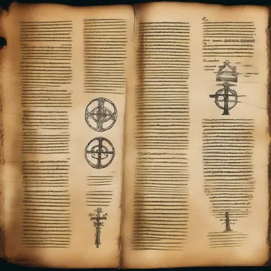 The ancient cursed text contained strange symbols and characters, including the dreaded grave accent, which invoked fear in anyone who gazed upon it.