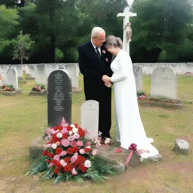 She visited his grave every year on their anniversary as a romantic gesture.